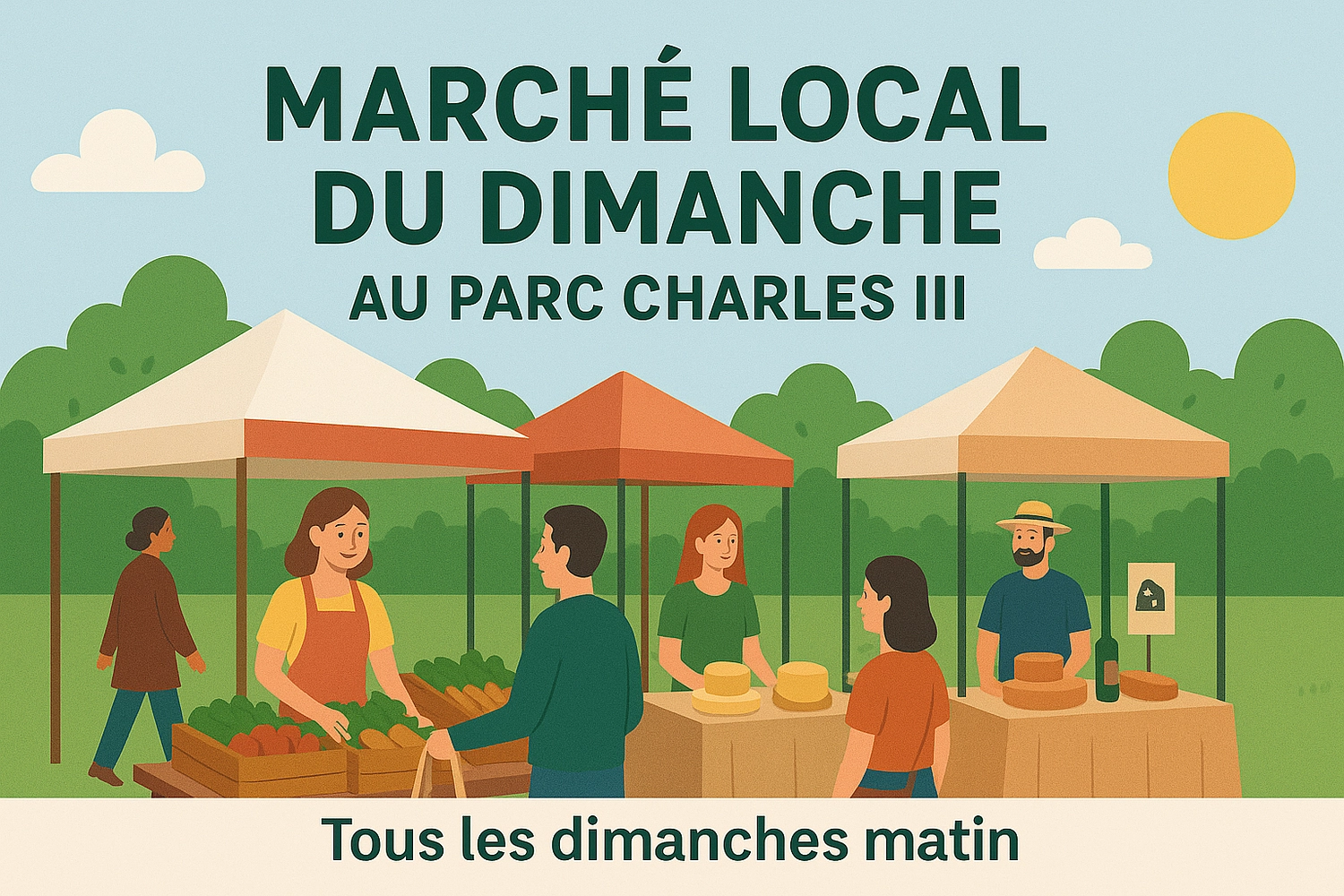 Image média: Marché local du dimanche au Parc Charles III