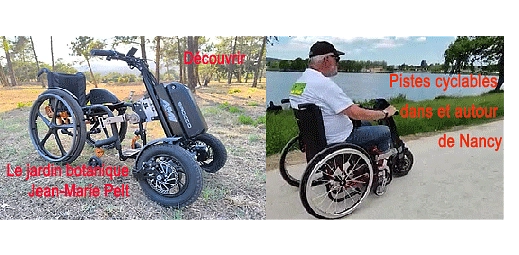 Image média: CAP'Cyclo A_tous - Accès handicap avec 3ème roue sur fauteuil manuel au jardin botanique JMP et sur les pistes cyclables
